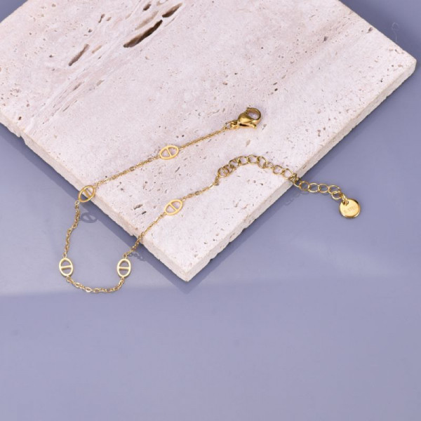 Браслет-нить с овальными ажурными звеньями CJH14882