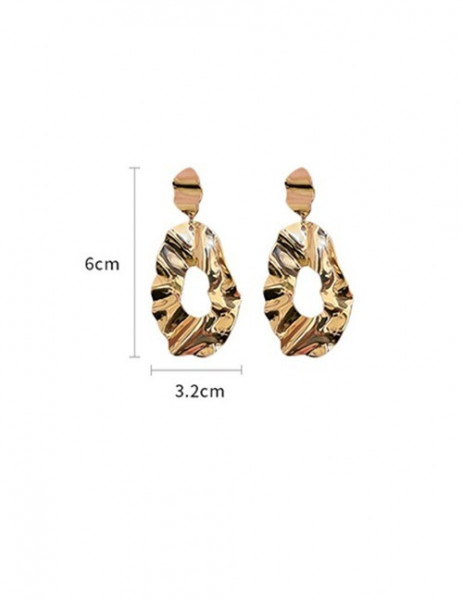 Массивные серьги-пусеты с фактурой «жатого металла» L12774