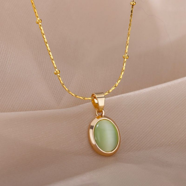 Золотистая цепочка с жемчужным диском CJL76463