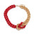 Дерзкое комбинированное колье из красных бус и золотых цепей CJR90180