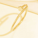 Браслет жесткий разомкнутый с наконечником-клевером в форме гвоздя CJJ06049