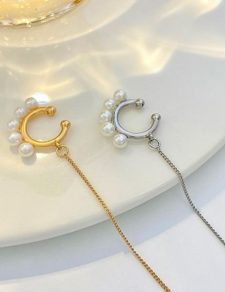 Кафф с жемчужной дорожкой и цепью T70178