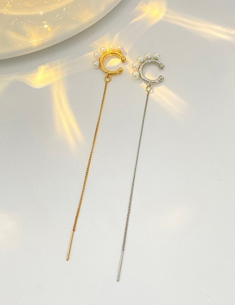 Кафф с жемчужной дорожкой и цепью T70178