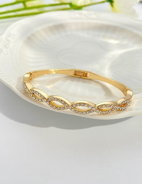 Браслет жесткий ажурный с геометрическим узором G90062