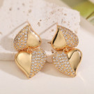 Двойные серьги-сердца с кристаллами CJL20504