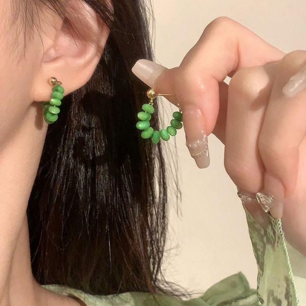 Серьги бисер медь напыление золотом 1J12342CJJ