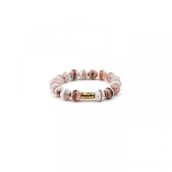 Браслет из матовых бусин с темным акцентом CJH60239