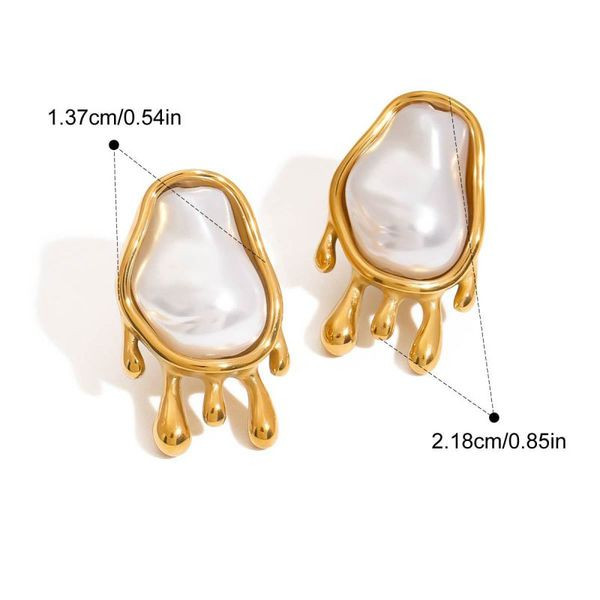 Серьги-пусеты Барокко с крупным жемчугом CJL41016