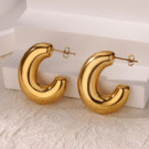 Серьги-полукольца объемные глянцевые CJL47139