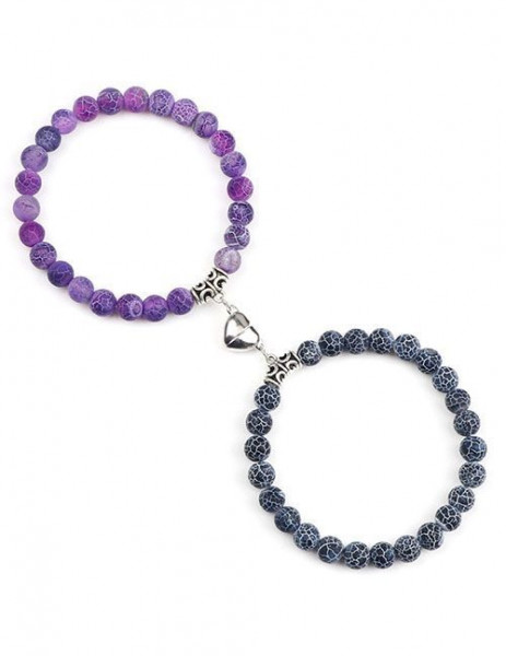 Парные браслеты яркое притяжение из цветного камня G42479