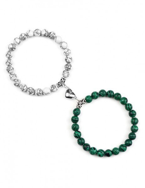 Парные браслеты яркое притяжение из цветного камня G42479