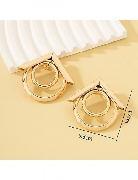 Оригинальные серьги-пусеты геометрические кольца Z61675