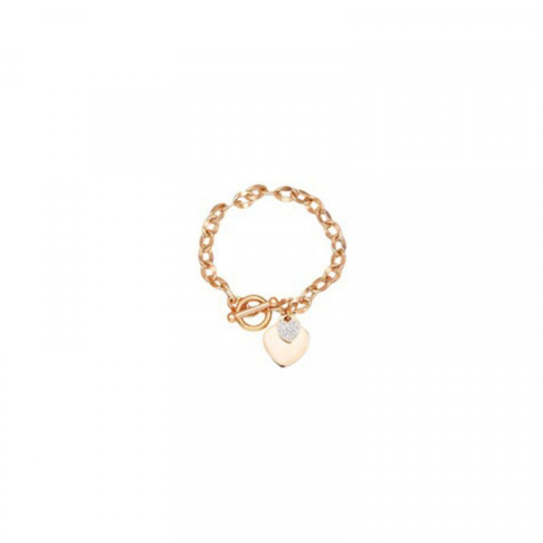 Браслет-цепочка с крупными звеньями и подвеской-сердцем CJL30659