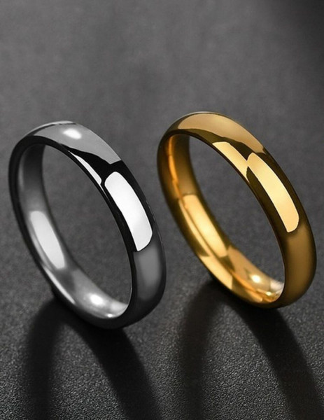 Гладкое обручальное кольцо из полированной стали Q98463CJJ