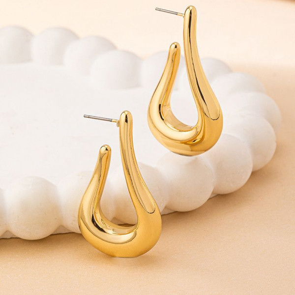 Стильные серьги-пусеты удлиненные петли CJP78814