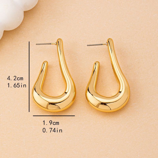 Стильные серьги-пусеты удлиненные петли CJP78814