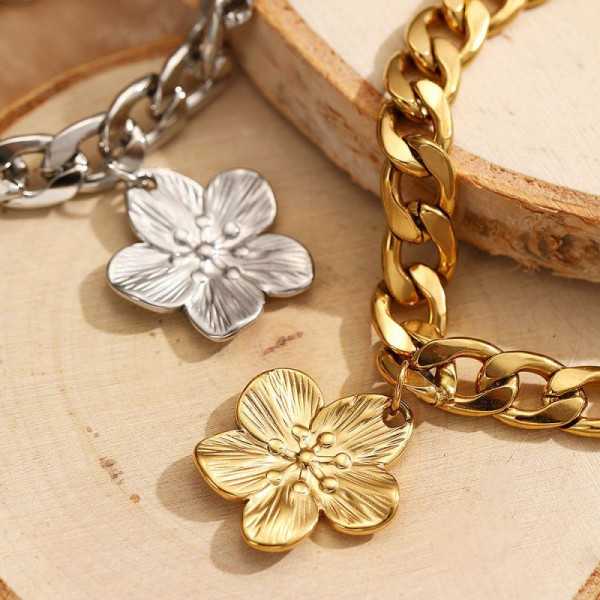 Браслет-цепочка панцирный с подвеской-бабочкой CJP83020