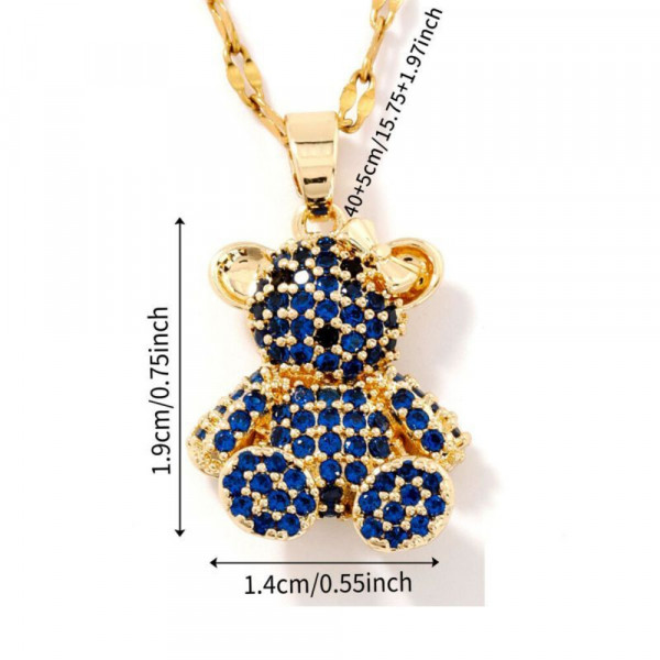 Золотистая Цепочка с кулоном в форме медвежонка CJH97629