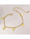 Браслет с подвесками сердцами R80238