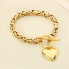 Браслет византийского плетения с золотистым сердцем CJL82379