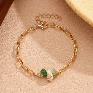 Браслет цепочка с цветными бусинами CJL92299