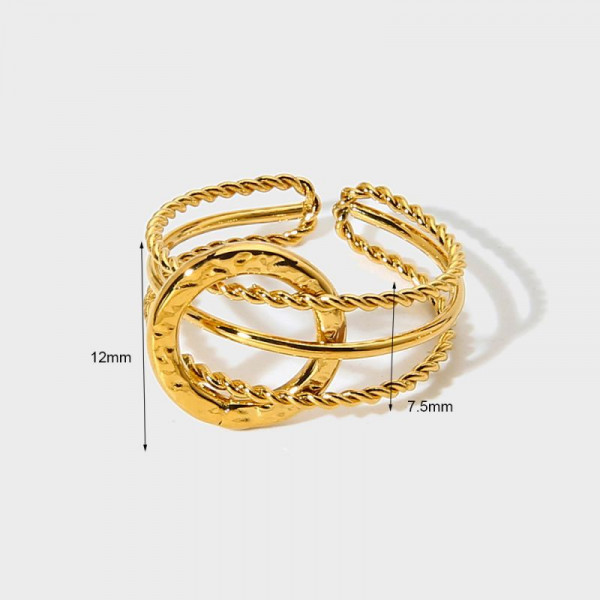 Массивное кольцо-решетка с вертикальными прорезями CJT27516