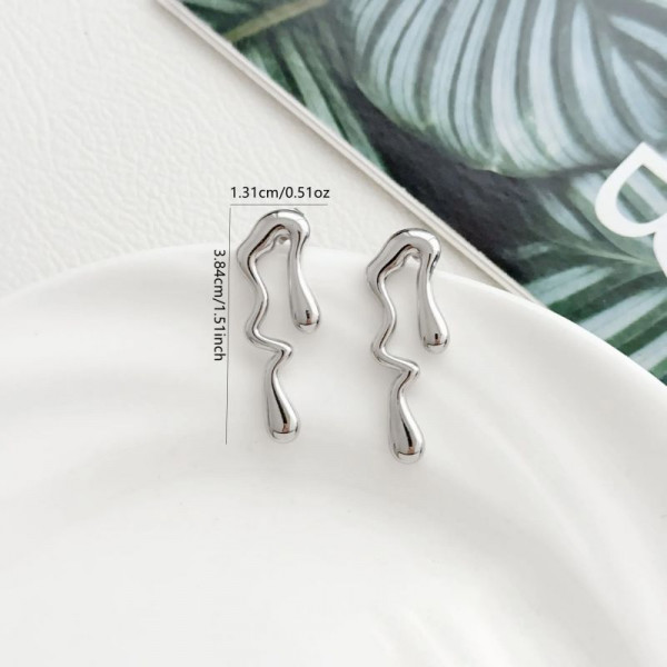 Серьги-пусеты Квадраты с чеканкой CJR55824