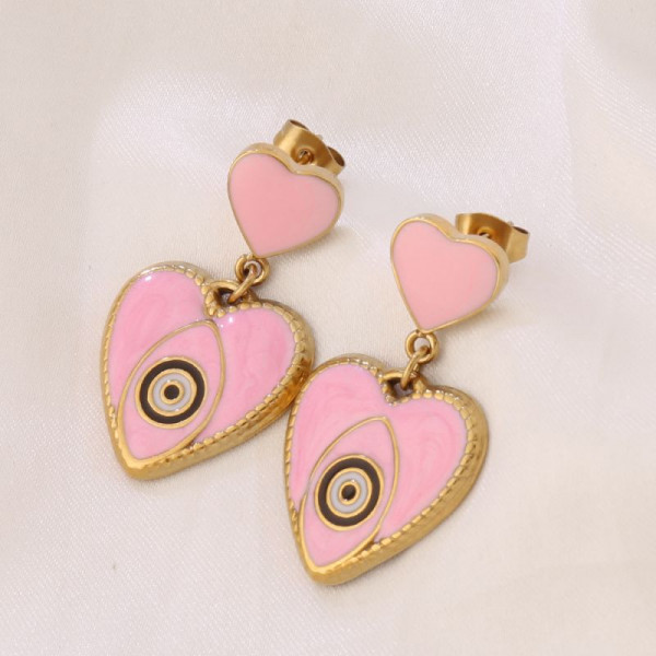 Серьги Висячие Сердца Глаз Фатимы CJR77576