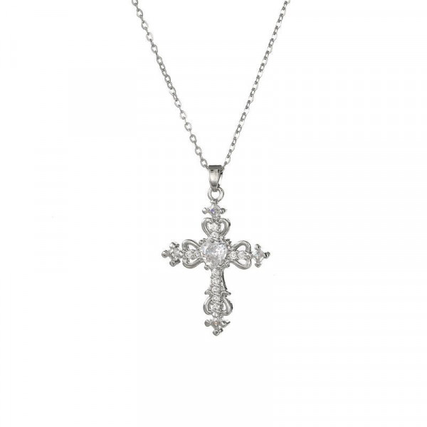 Золотистая цепочка с радужным крестом CJL34449