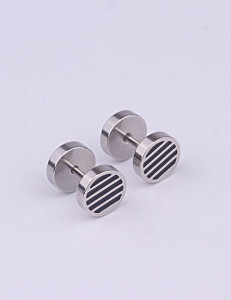 Серьги-пусеты Диски полосатые V49044