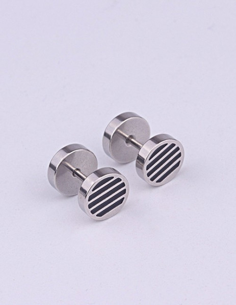 Серьги-пусеты Диски полосатые V49044