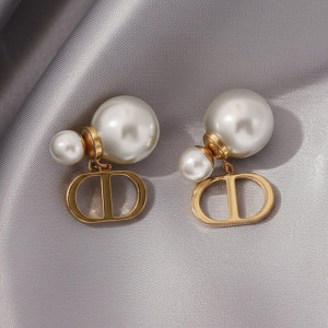 Серьги титановая сталь с напылением золотом и жемчугом 1J11983CJJ