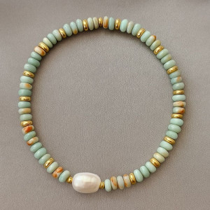 Браслет из мелкого бисера с барочной жемчужиной 1J12177CJJ