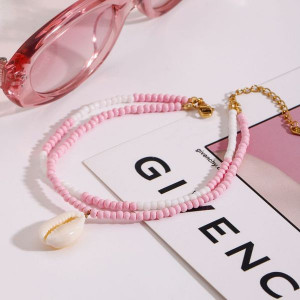 Браслет из бисера с подвеской в форме ракушки CJL40428