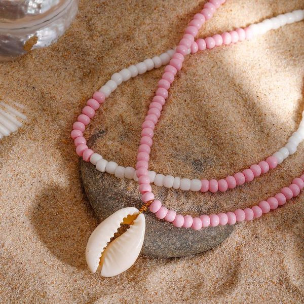 Браслет из бисера с подвеской в форме ракушки CJL40428