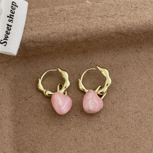 Серьги-конго с подвесками в форме голубых сердец CJL81070