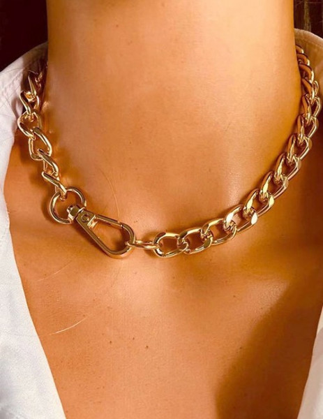 Массивная двухцветная цепь-колье P90292