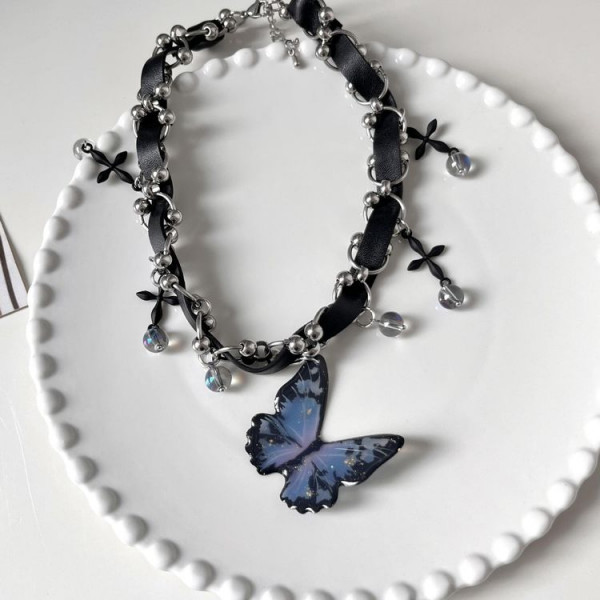 Готический Чокер с крестами и бабочкой J11231CJJ