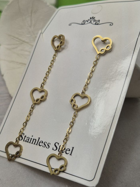 Серьги медицинская сталь с напылением золотом J10361(CJJ)