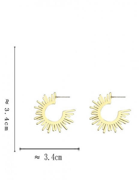 Акцентные серьги-пусеты золотое солнце L74439