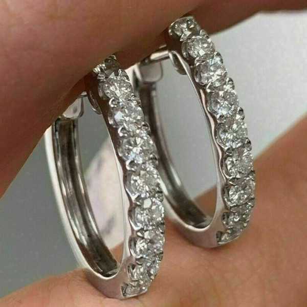 Серьги-конго с дорожкой кристаллов CJR56562