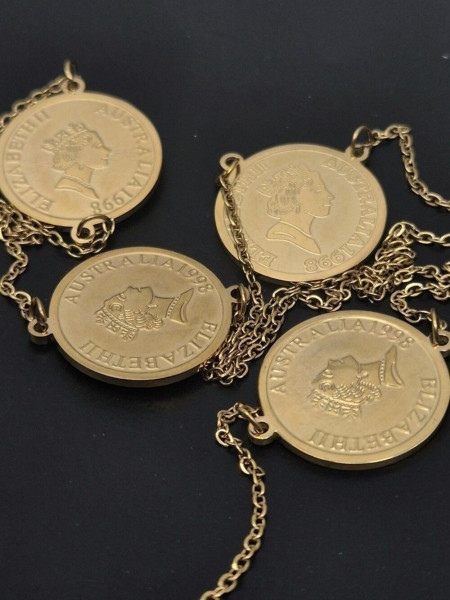 Сотуар (длинное колье) медицинская сталь с напылением золотом J11337CJJ