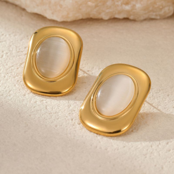 Кольцо с крупным перламутром в овальной оправе CJL83656