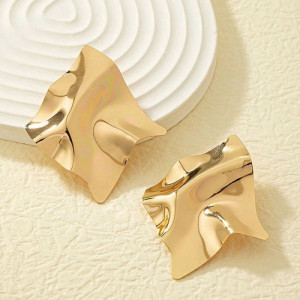 Серьги-пусеты Пластины изогнутые «Жатый шелк» CJL77619