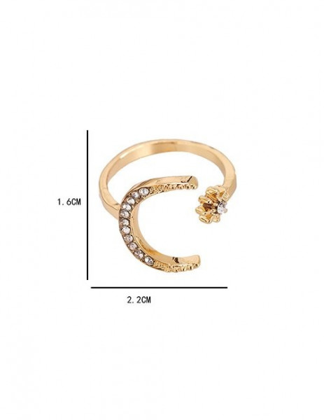 Тонкое кольцо с месяцем и звездой Z63569