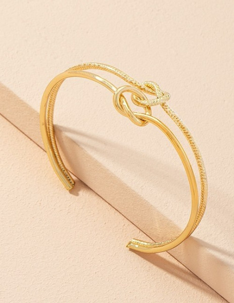 Браслет жесткий разомкнутый с двойным плетением V08157