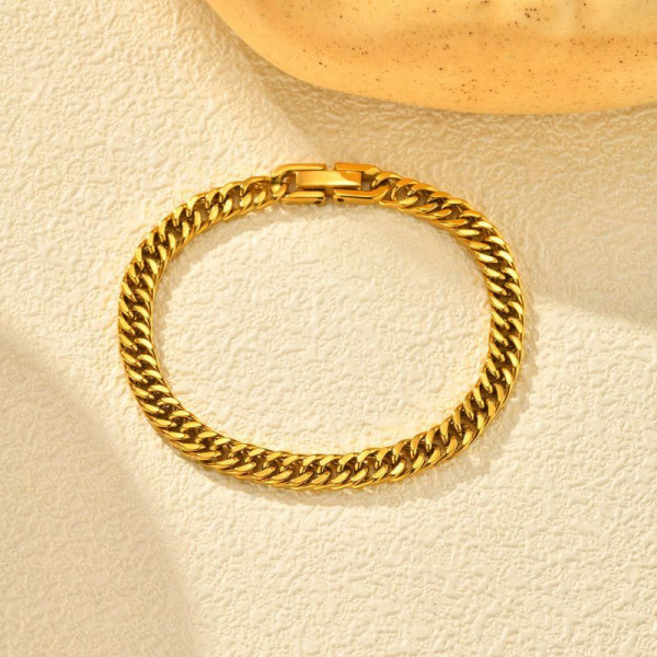 Браслет цепь с плоскими прямоугольными звеньями CJN82392