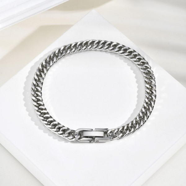 Браслет цепь с плоскими прямоугольными звеньями CJN82392