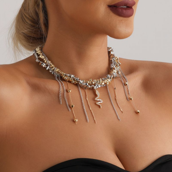 Бусы ювелирный сплав змейка 1J11857CJJ