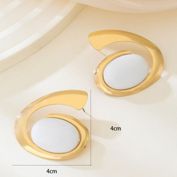 Футуристичные серьги-пусеты спирали CJP85204